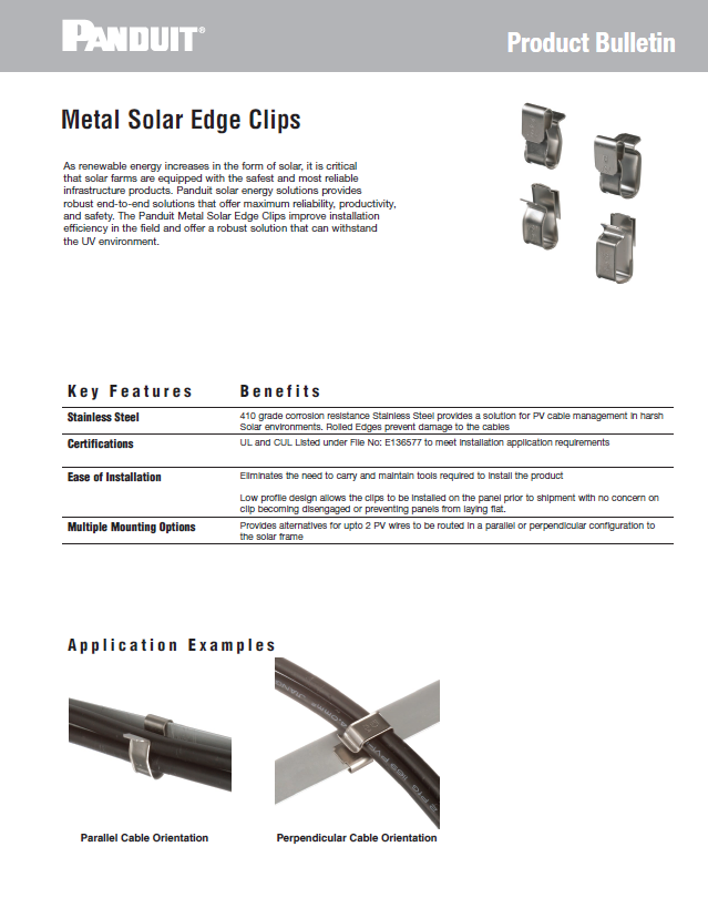 Metal Solar Edge Clips