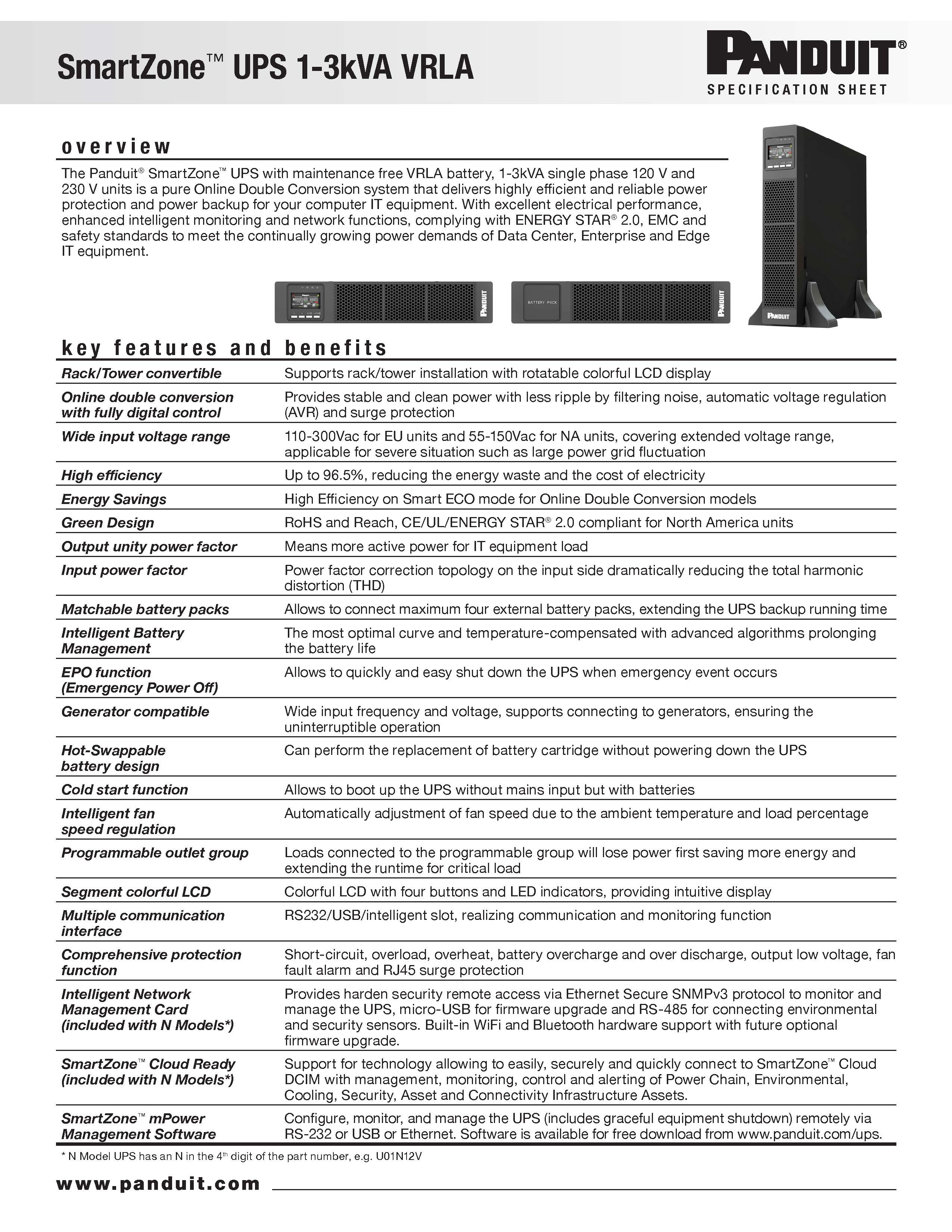 ups specs sheet